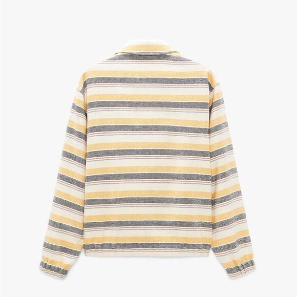 Zara Men’s Striped Beige Yellow Multicolored Structured Button Up Jacket Sz XL - Picture 8 of 15
